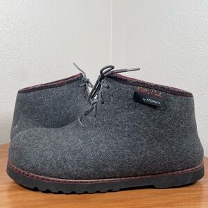 Wild N’ Wooly by Stegmann Lace Up Gray Grey Felt Wool Shoes Size 10 Women's